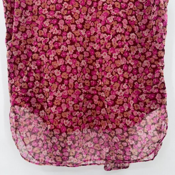 Morgan de Toi Sheer Floral Sleeveless Blouse — Pink & Mauve - Picture 7 of 9